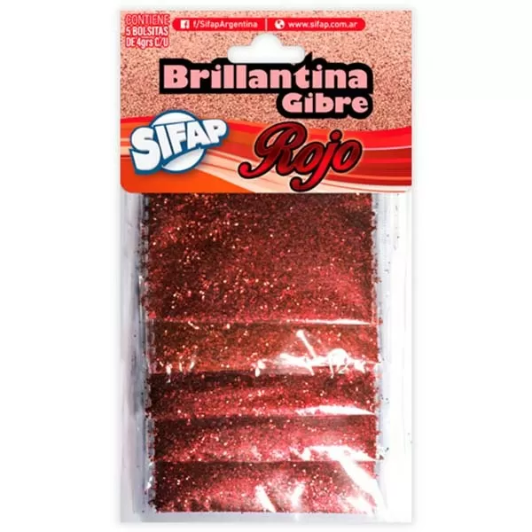 BRILLANTINA GIBRE SIFAP ROJO X 5 SOBRES