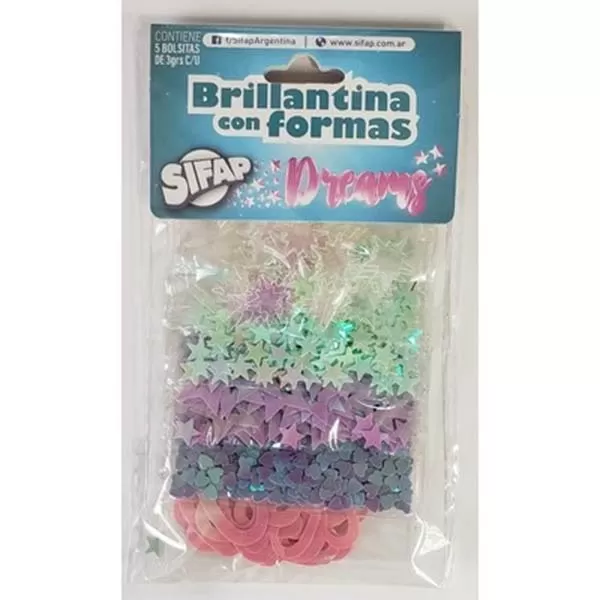 BRILLANTINA SIFAP FORMAS DREAMS X 5 SOBRES