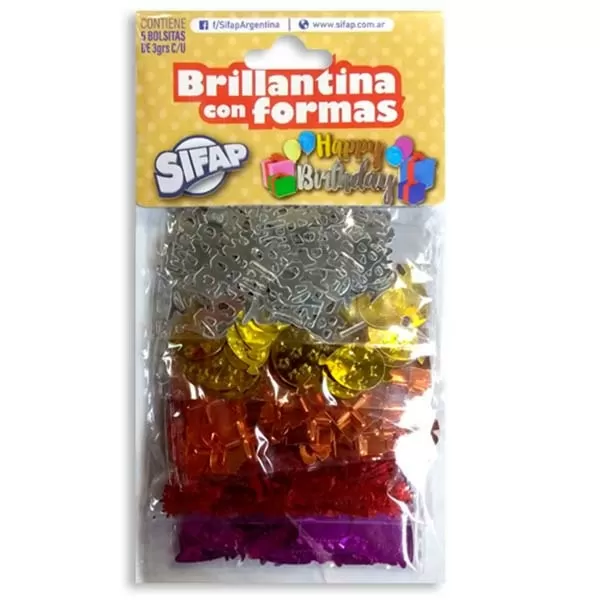 BRILLANTINA SIFAP FORMAS HAPPY B. X 5 SOBRES