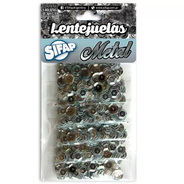 LENTEJUELAS SIFAP 8 MM X 15 GR PLATA