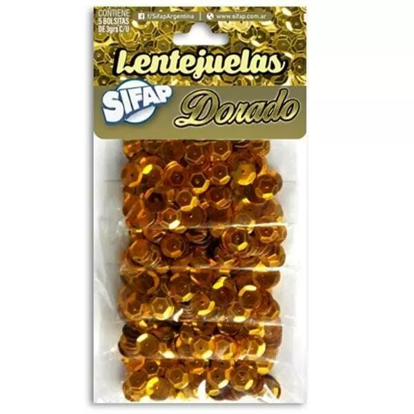 LENTEJUELAS SIFAP 8MM X 15 GR DORADO