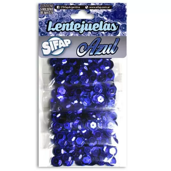 LENTEJUELAS SIFAP 8 MM X 15 GR AZUL