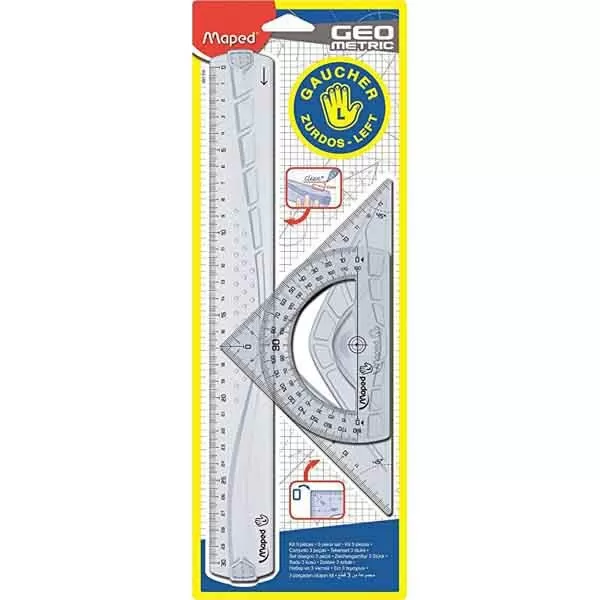 KIT DE TRAZADO ZURDOS 3 PIEZAS MAPED