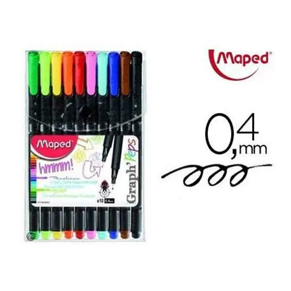 ROTULADOR FINO GRAPH PEPS 0.4MM X 12U (BOLSA)