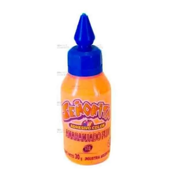 ADHESIVO SEÑORITA 30G NARANJA FLUO