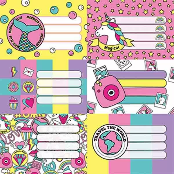 ETIQUETA ESCOLAR KAWAII X 12U 1301199