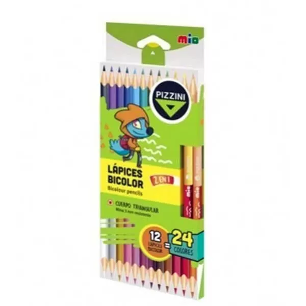 LAPIZ BICOLOR PIZZINI LARGO X 12U (24 COL.) (LML4712)