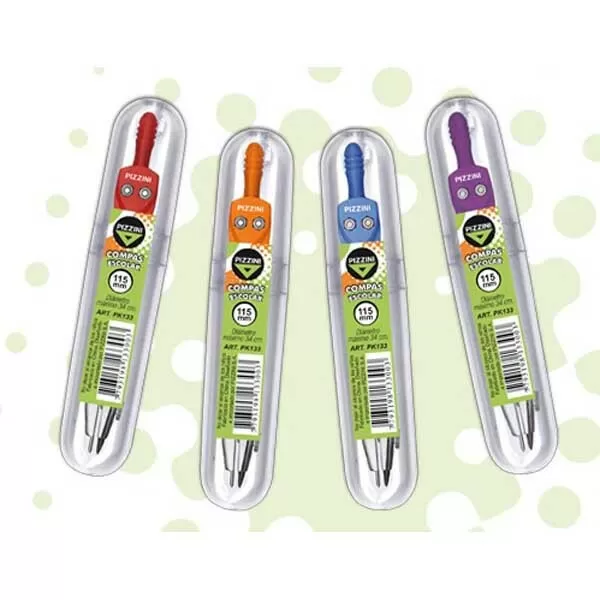 COMPAS ESCOLAR METAL PIZZINI 115MM ESTUCHE (PK 133)