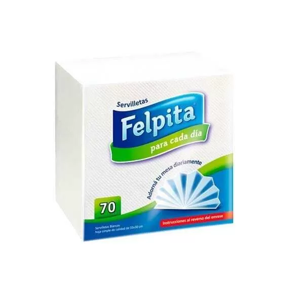 SERVILLETA FELPITA BLANCA 33 X 33 X 70U