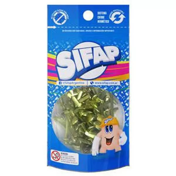 BROCHE DORADO DOS PUNTAS SIFAP N°3 X 100U