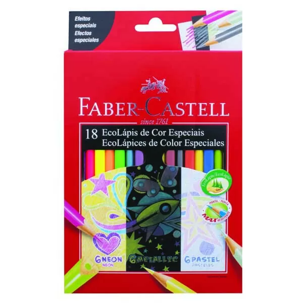 LAPIZ COLOR ESPECIALES FABER CASTELL LARGO X 18U