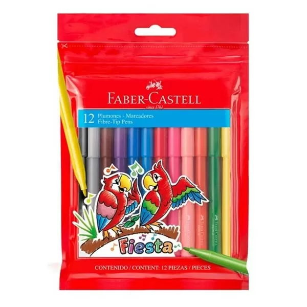 MARCADOR FIESTA FABER CASTELL X 10U