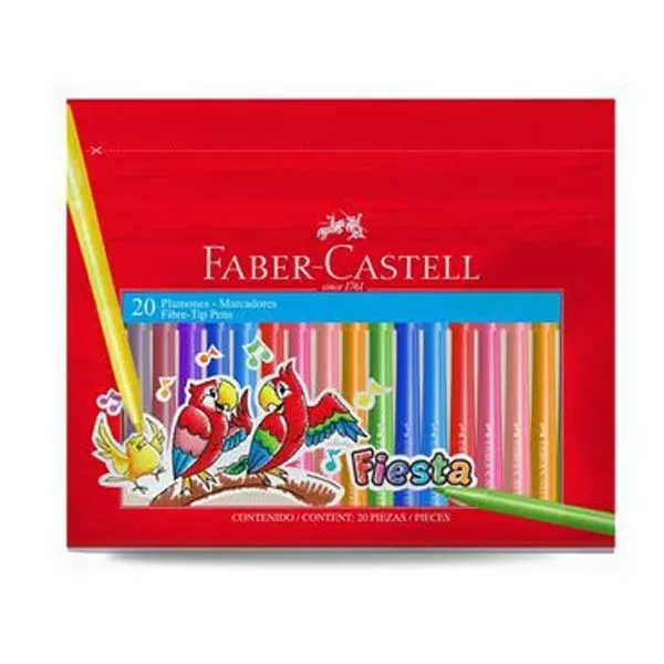 MARCADOR FIESTA FABER CASTELL X 20U