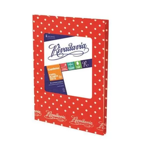 CUAD. RIVADAVIA LUNAR ROJO 16X21 50H RA