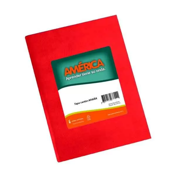 CUADERNO AMERICA ARAÑA ROJO 16X21 42H CU