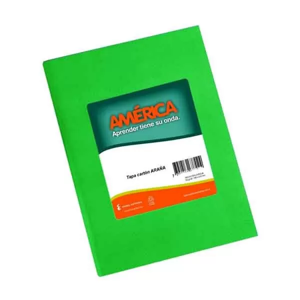 CUADERNO AMERICA ARAÑA VERDE 16X21 42H CU