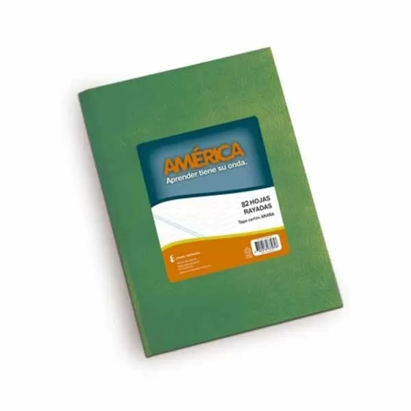 CUADERNO AMERICA ARAÑA VERDE 16X21 42H RA.