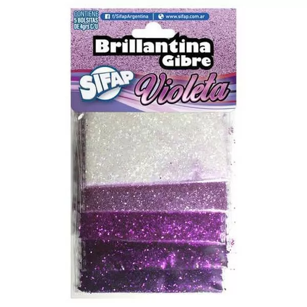 BRILLANTINA SIFAP DEGRADE VIOLETA X 5 SOBRES