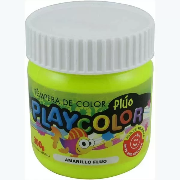 TEMPERA PLAYCOLOR POTE 300G AMARILLO FLUO