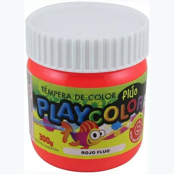 TEMPERA PLAYCOLOR POTE 300G ROJO FLUO
