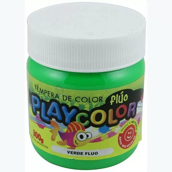 TEMPERA PLAYCOLOR POTE 300G VERDE FLUO