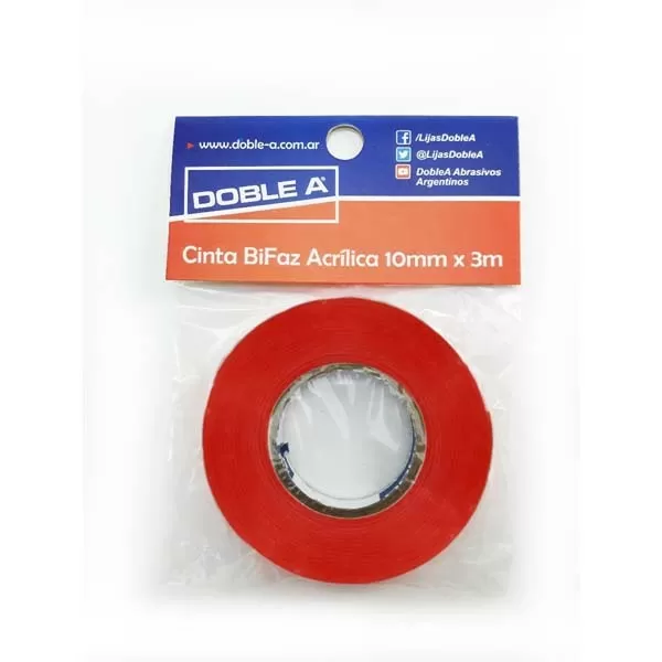 CINTA ACRILICA 771 BIFAZ DOBLE A 10MM X 3M