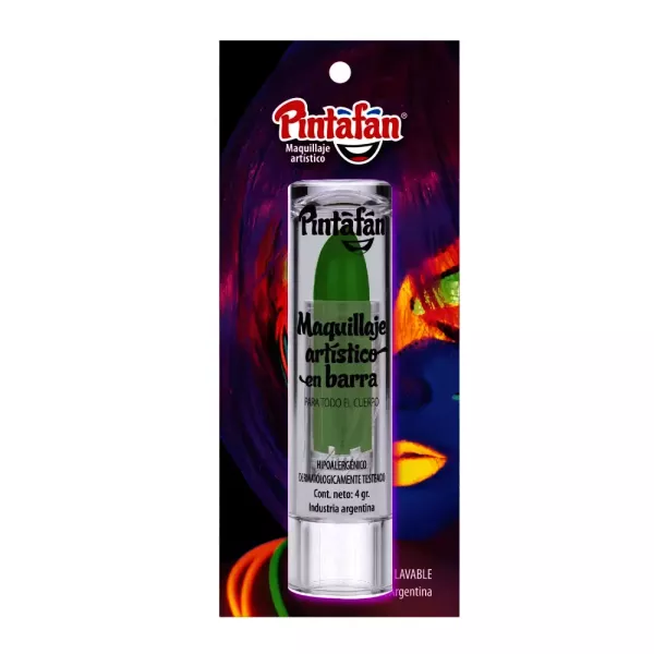 MAQUILLAJE EN BARRA PINTAFAN 4G VERDE FLUO