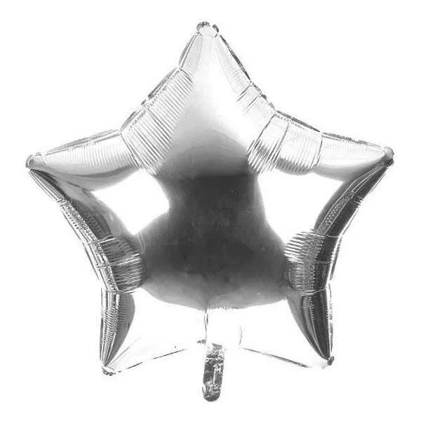 GLOBO ESTRELLA PLATA METAL 18