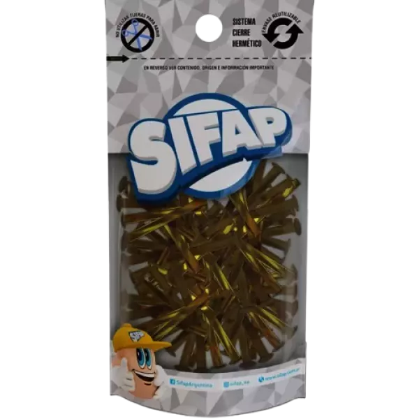 BROCHE DORADO DOS PUNTAS SIFAP N°4 X 100U