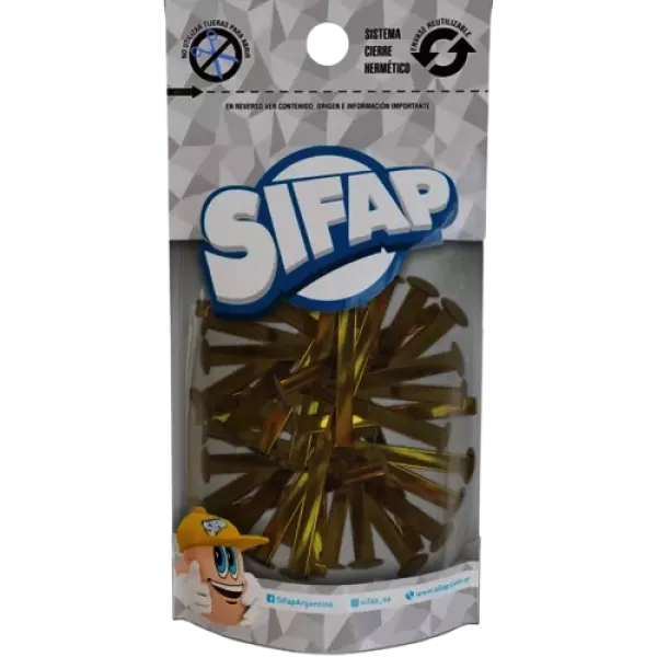 BROCHE DORADO DOS PUNTAS SIFAP N°10 X 100U