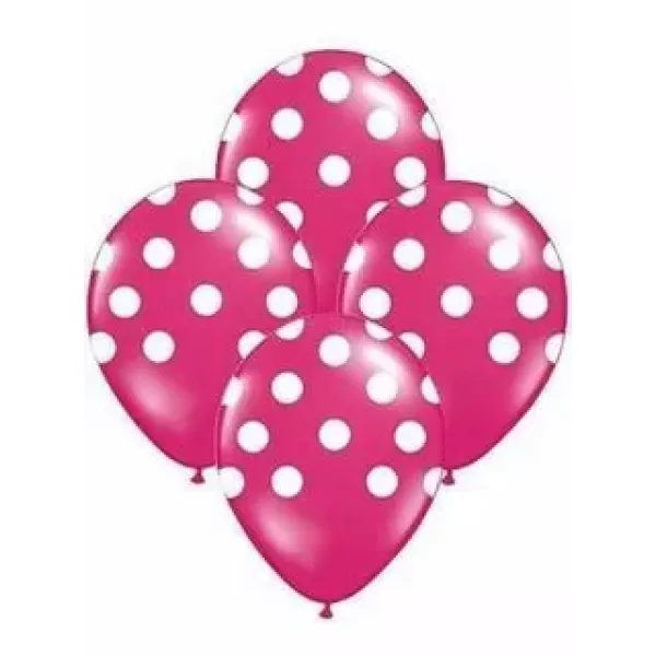 GLOBO TUKY 12 x 12u FUCSIA LUNAR BLANCO