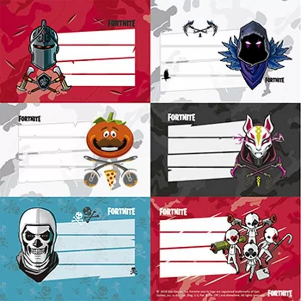 ETIQUETA ESCOLAR FORTNITE X 12U 1301209