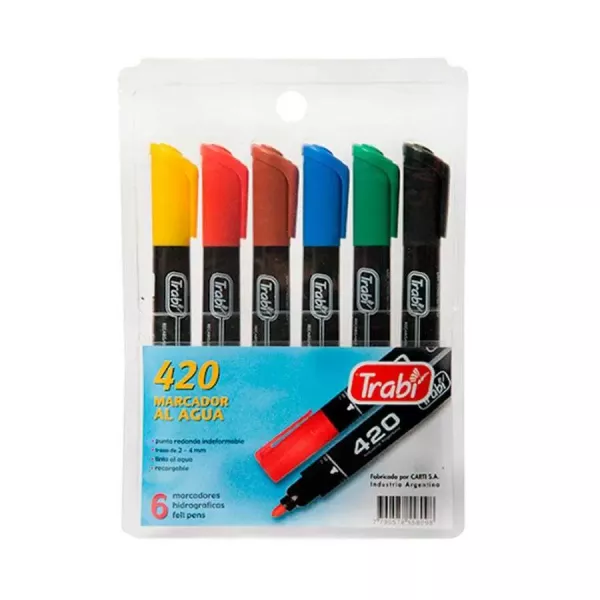 MARCADOR AGUA TRABI 420 ESTUCHE X 6U PR REC