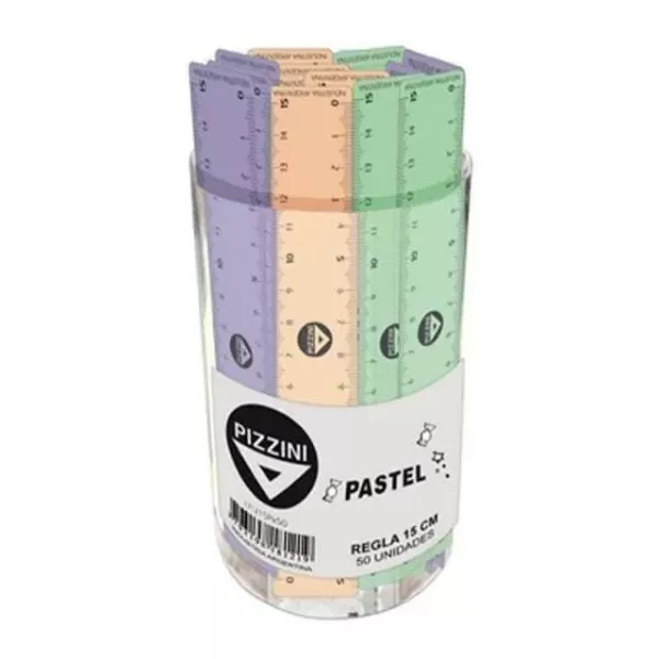 REGLA PIZZINI ESCOLAR PASTEL 15CM