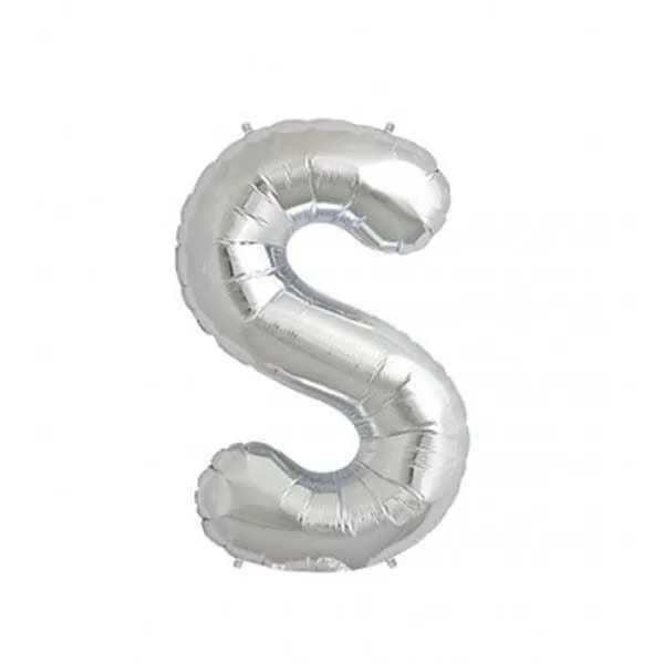 GLOBO LETRA S PLATA METAL 14