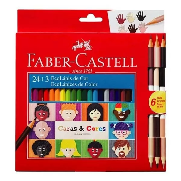 LAPIZ CARAS Y COLORES FABER CASTELL X 24 + 3U