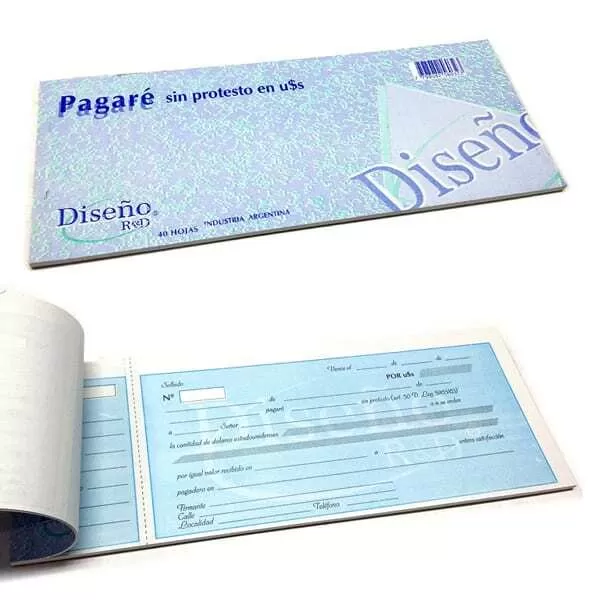 TALONARIO PAGARE EN DOLARES X 40H.
