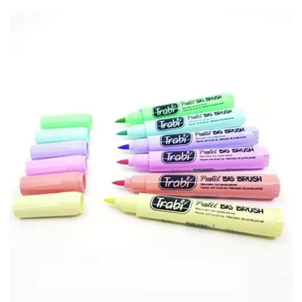 SET MARCADOR BIG BRUSH PASTEL TRABI X 6U