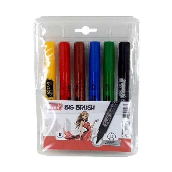 SET MARCADOR BIG BRUSH TRABI X 6U