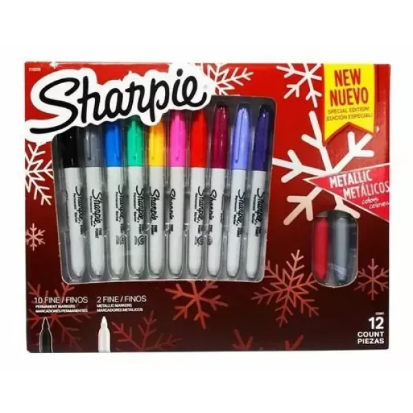 SET MARCADORES SHARPIE FINO X 12U (10+2 METAL)