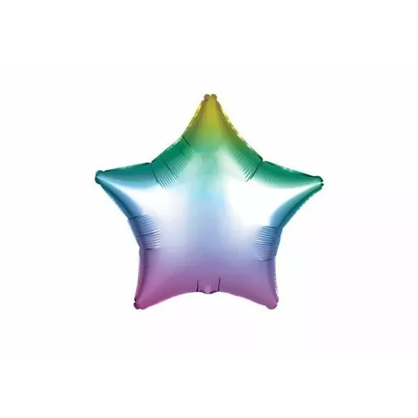 GLOBO ESTRELLA PASTEL RAINBOW METAL 18