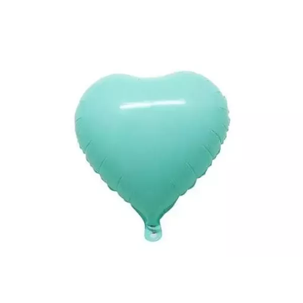 GLOBO CORAZON CELESE PASTEL METAL 18