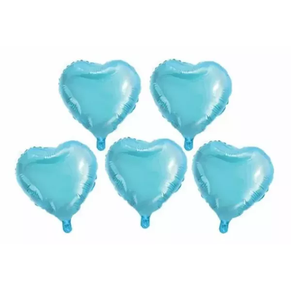 SET GLOBO CORAZON CELESTE METAL 5 x 5u