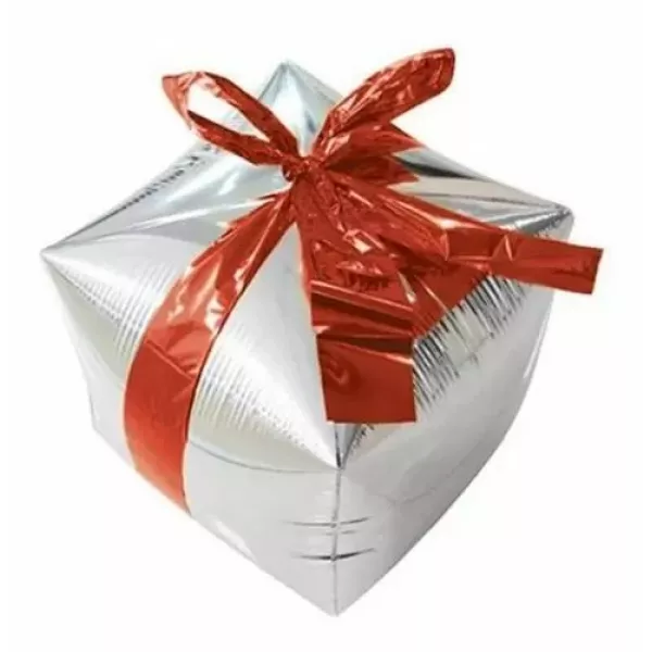 GLOBO REGALO PLATA METAL 24