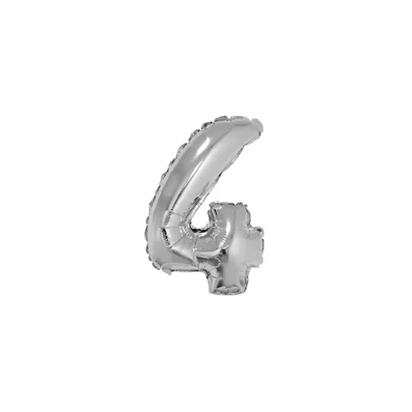 GLOBO N°4 PLATA METAL 7 + PALITO C/CLIP