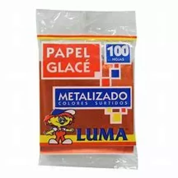 PAPEL GLACE METAL 1028 10X10CM TACO X 100H