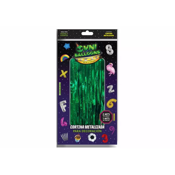 CORTINA METALIZADA OVNI 2MT X 1MT VERDE
