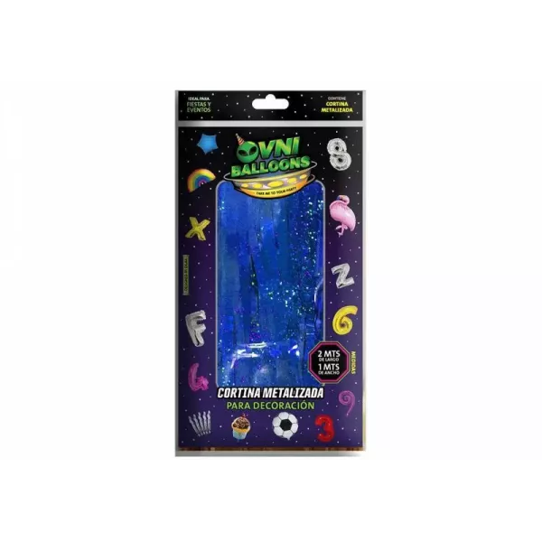CORTINA METALIZADA OVNI 2MT X 1MT AZUL