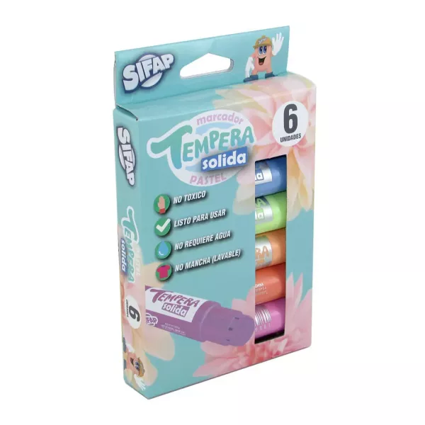 TEMPERA SOLIDA SIFAP PASTEL X 6U