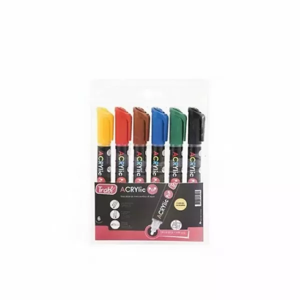 MARCADOR AGUA ACRYLIC POP TRABI ESTUCHE X 6U